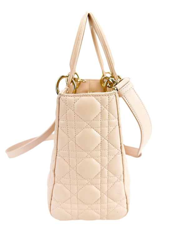 Christian Dior Medium Pink Cannage Lady Dior Bag