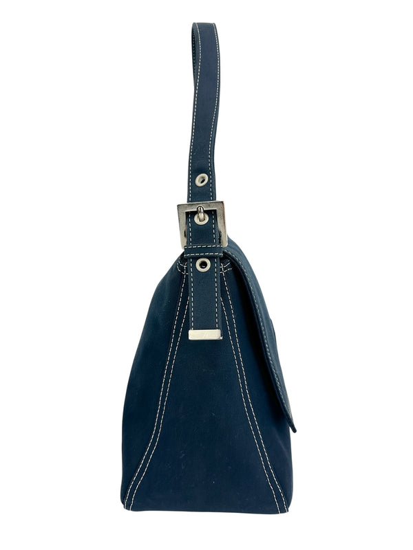 Fendi Navy Canvas Mama Baguette