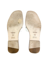 Hermès White Oran Leather Slides Size 36.5