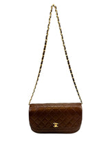 Chanel Vintage Brown Lambskin Double Flap (Full Set)