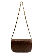 Chanel Vintage Brown Lambskin Double Flap (Full Set)