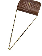 Chanel Vintage Brown Lambskin Double Flap (Full Set)