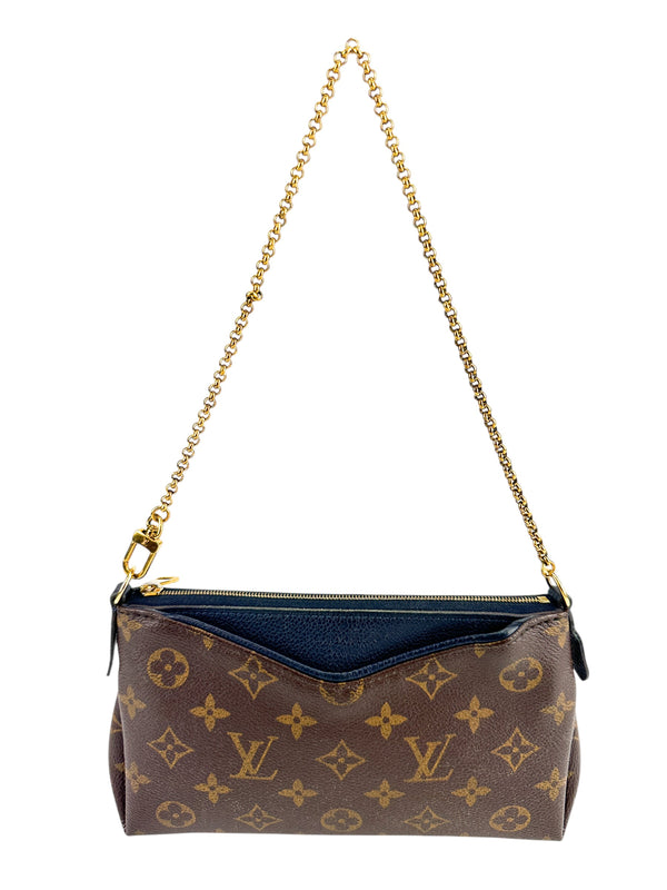 Louis Vuitton Monogram Navy Leather Pallas Shoulder Bag