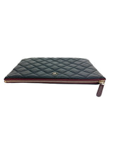 Chanel Black Quilted Lambskin O Case/Clutch Medium