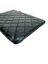 Chanel Black Quilted Lambskin O Case/Clutch Medium