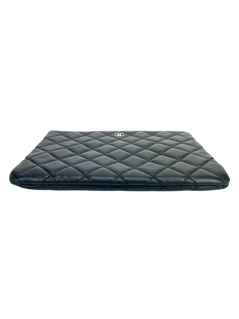 Chanel Black Quilted Lambskin O Case/Clutch Medium