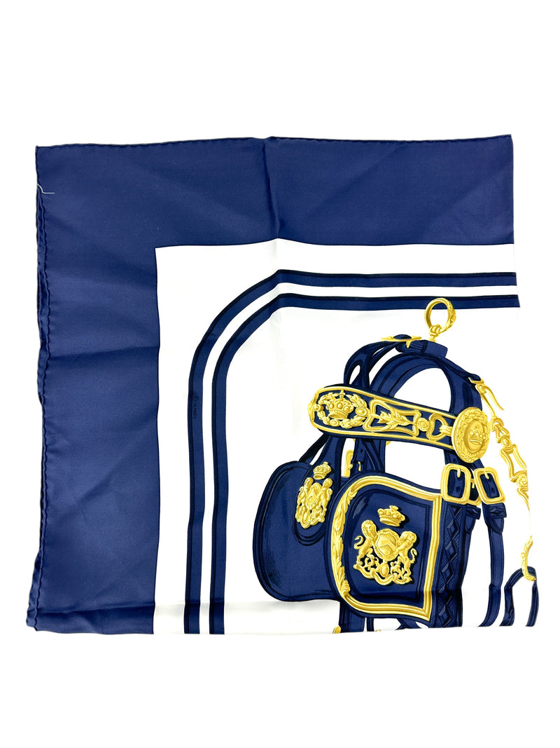 Hermes Navy Blue Brides de Gala 90cm Scarf