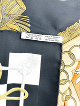 Hermes Black Gold Cliquetis 90cm Scarf