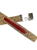 Christian Dior Beige Trotter Logo Canvas Belt 95cm