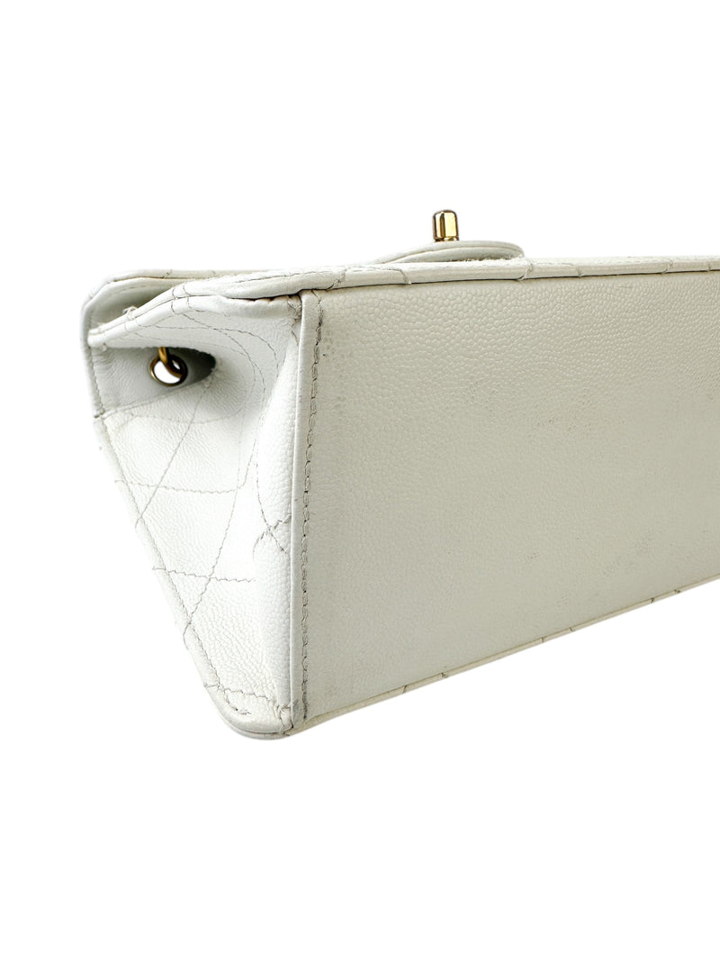 Chanel White Caviar Leather Bag