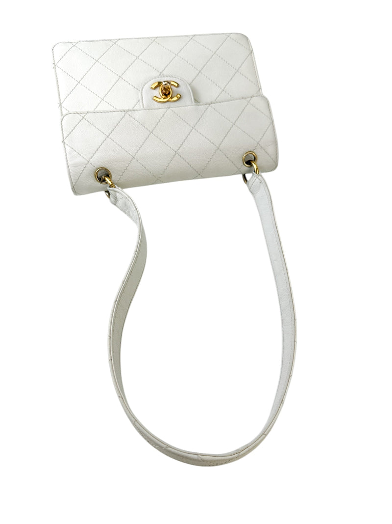 Chanel White Caviar Leather Bag
