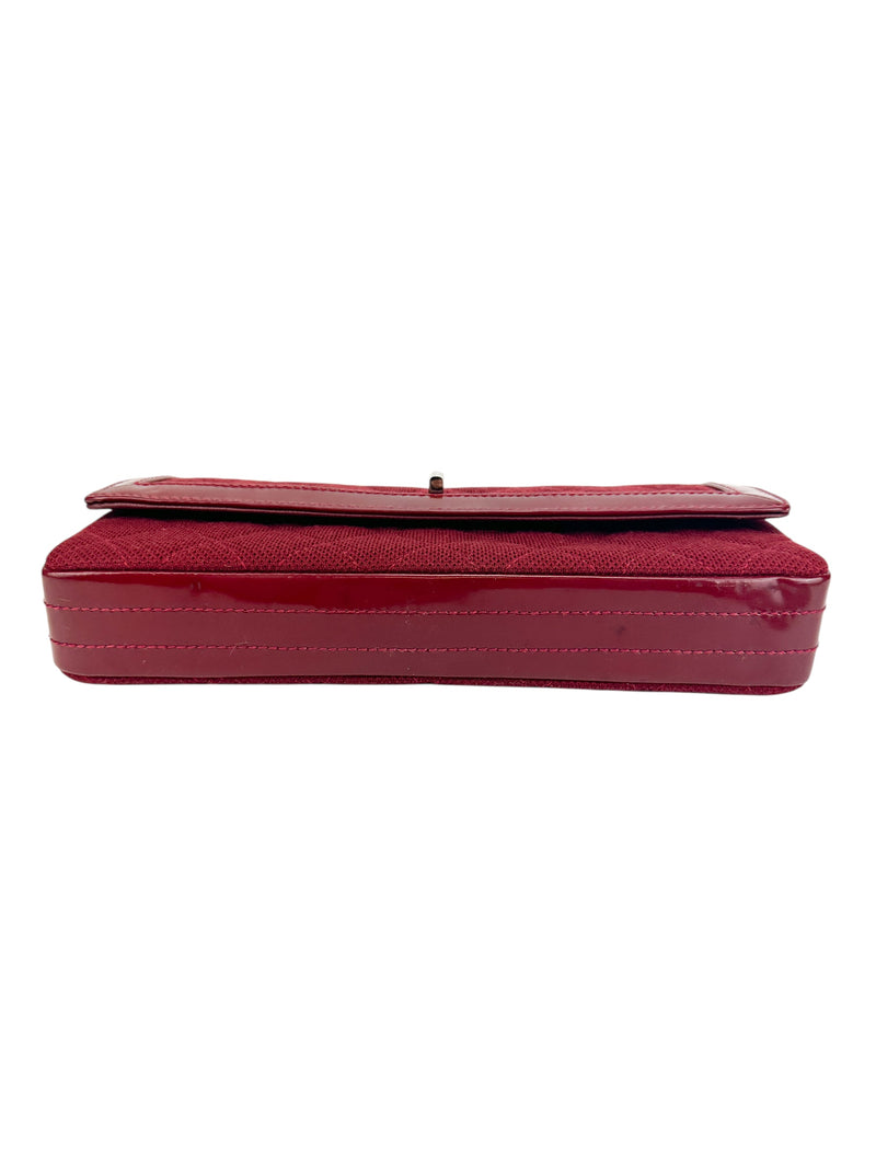 Chanel Red 2.55 Quilted Cotton and Patent Shoulder Bag
