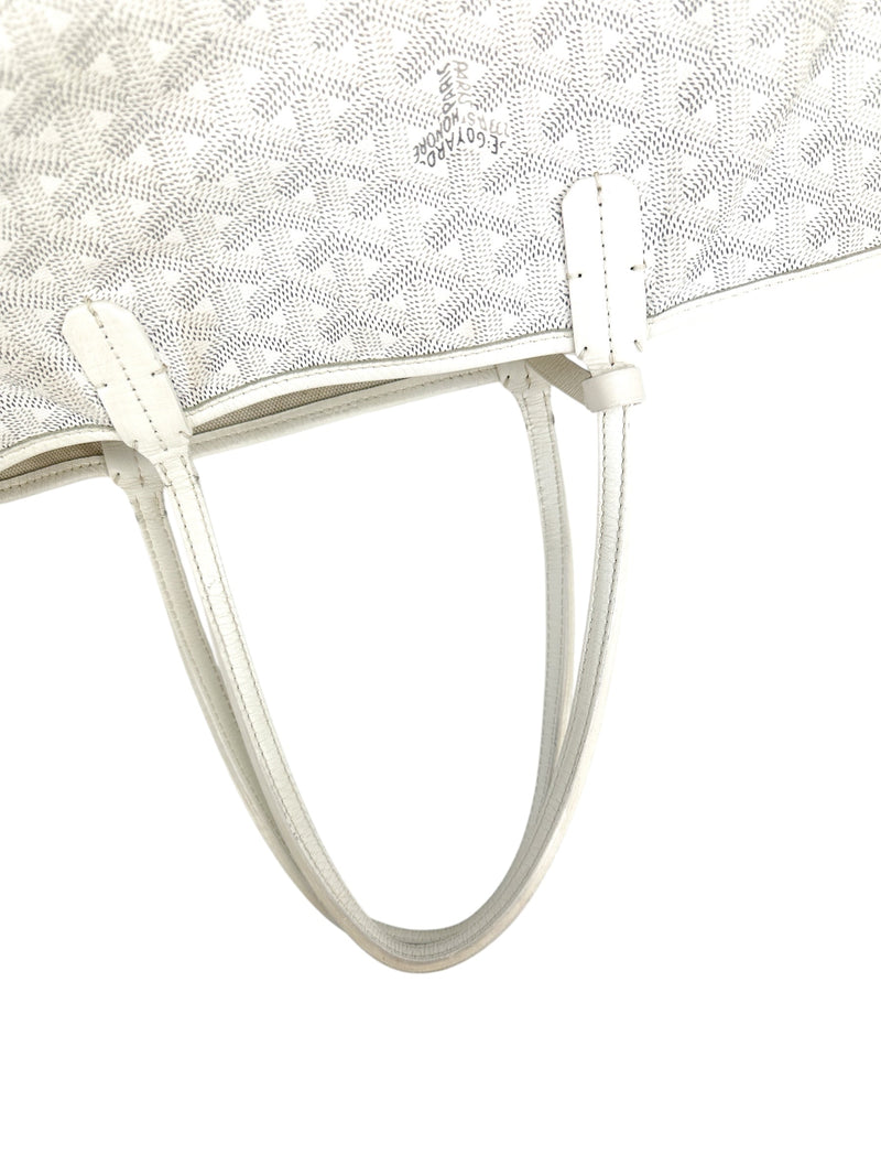 Goyard White Goyardine Saint Louis Tote PM W/ Pouch