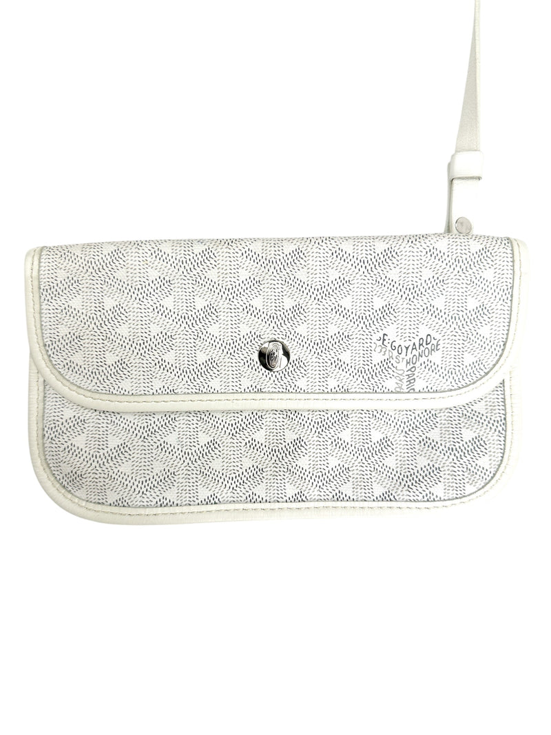 Goyard White Goyardine Saint Louis Tote PM W/ Pouch