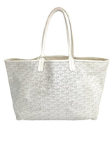 Goyard White Goyardine Saint Louis Tote PM W/ Pouch