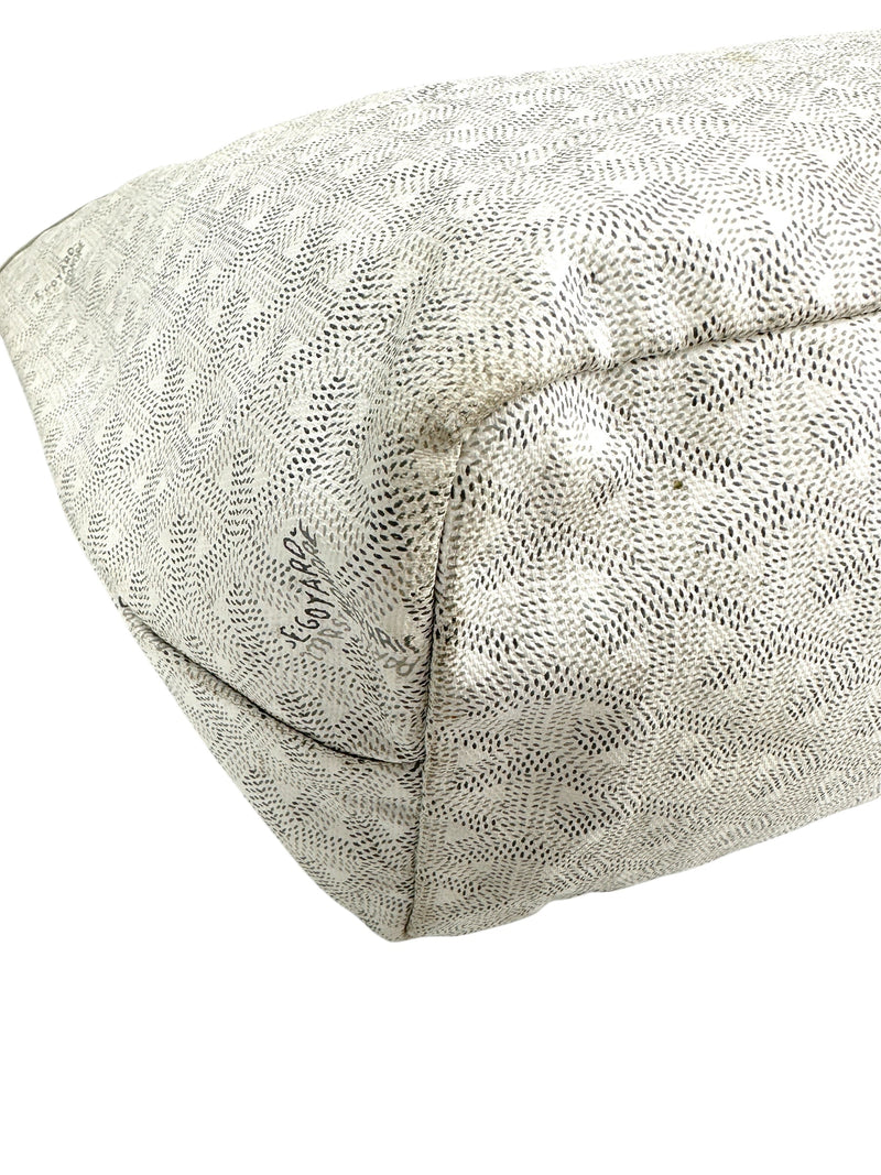 Goyard White Goyardine Saint Louis Tote PM W/ Pouch