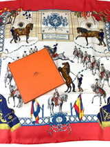 Hermès Red Escuela Andaluza Del Arte Scarf 90CM (Full Set)