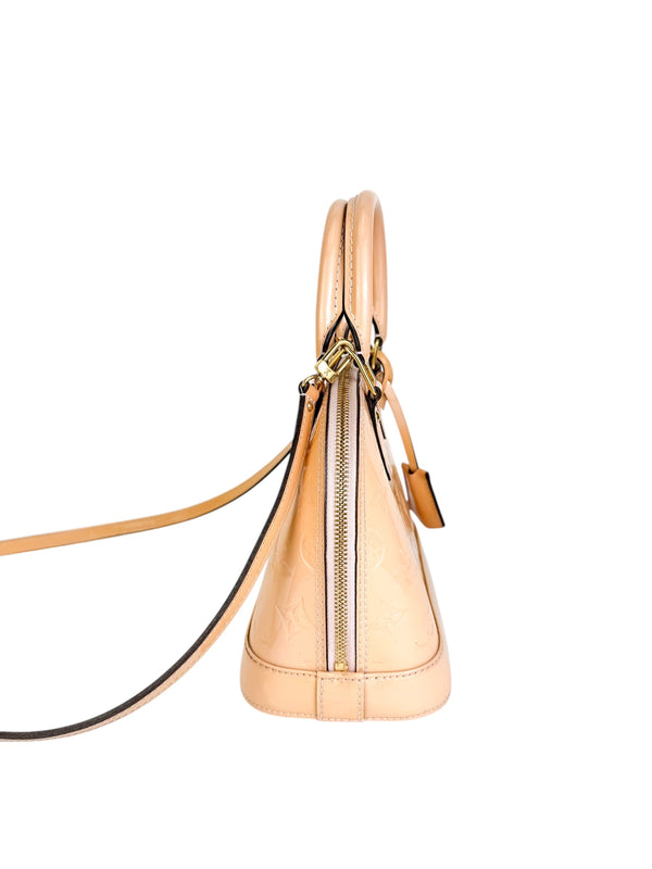 Louis Vuitton Beige Vernis Alma BB W/ Strap