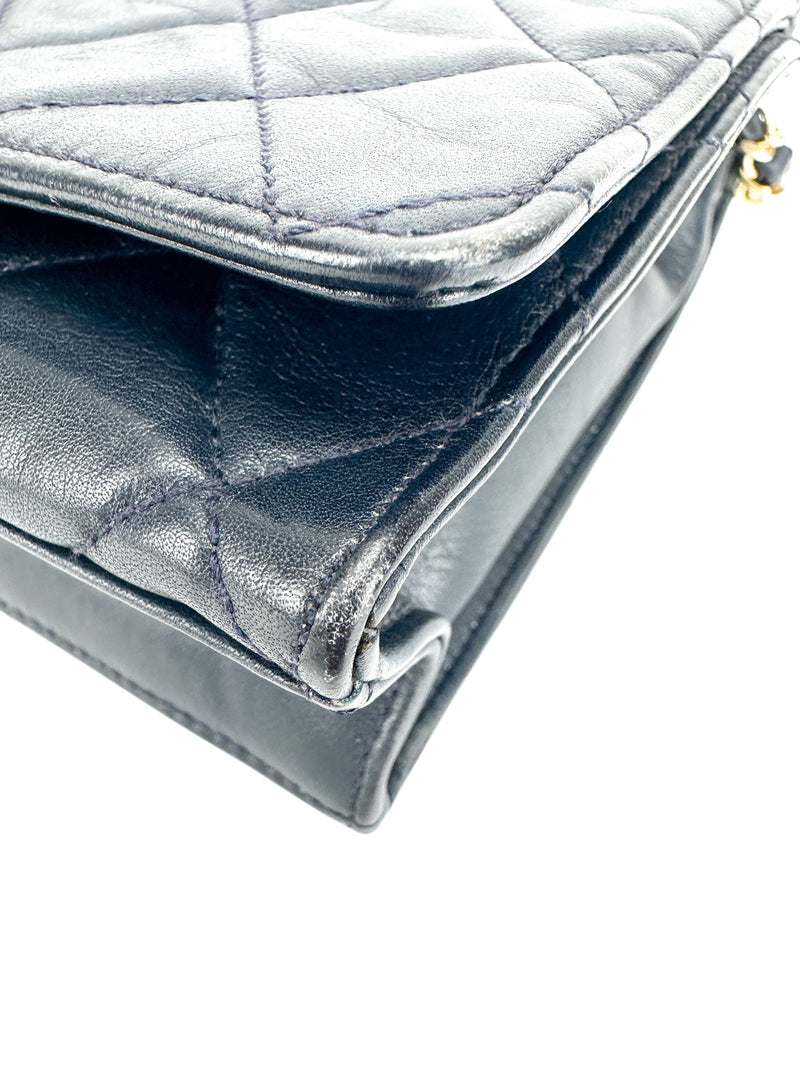 Chanel Navy Blue Quilted Lambskin Shoulder Bag