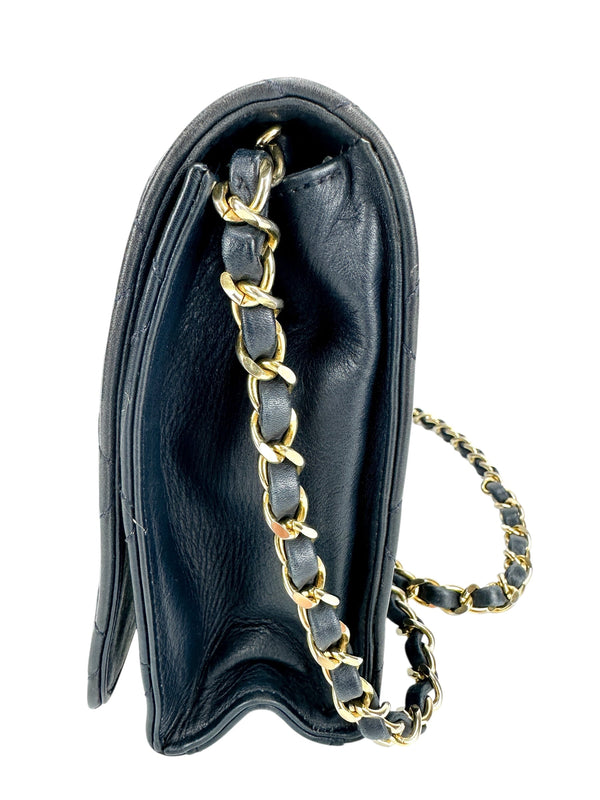 Chanel Navy Blue Quilted Lambskin Shoulder Bag