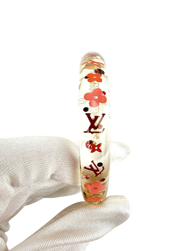 Louis Vuitton Transluscent Pink/Orange Monogram Lucite Bangle Bracelet