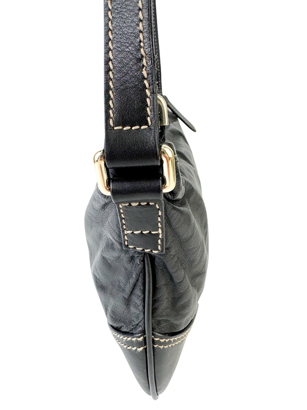 Gucci Black Leather Interlocking GG Crossbody