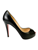 Christian Louboutin Black Leather Very Prive 120 Pumps Size 38.5