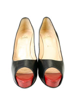 Christian Louboutin Black Leather Very Prive 120 Pumps Size 38.5