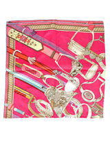 Hermes Pink Concours de Entriers 90cm Scarf (Full Set)
