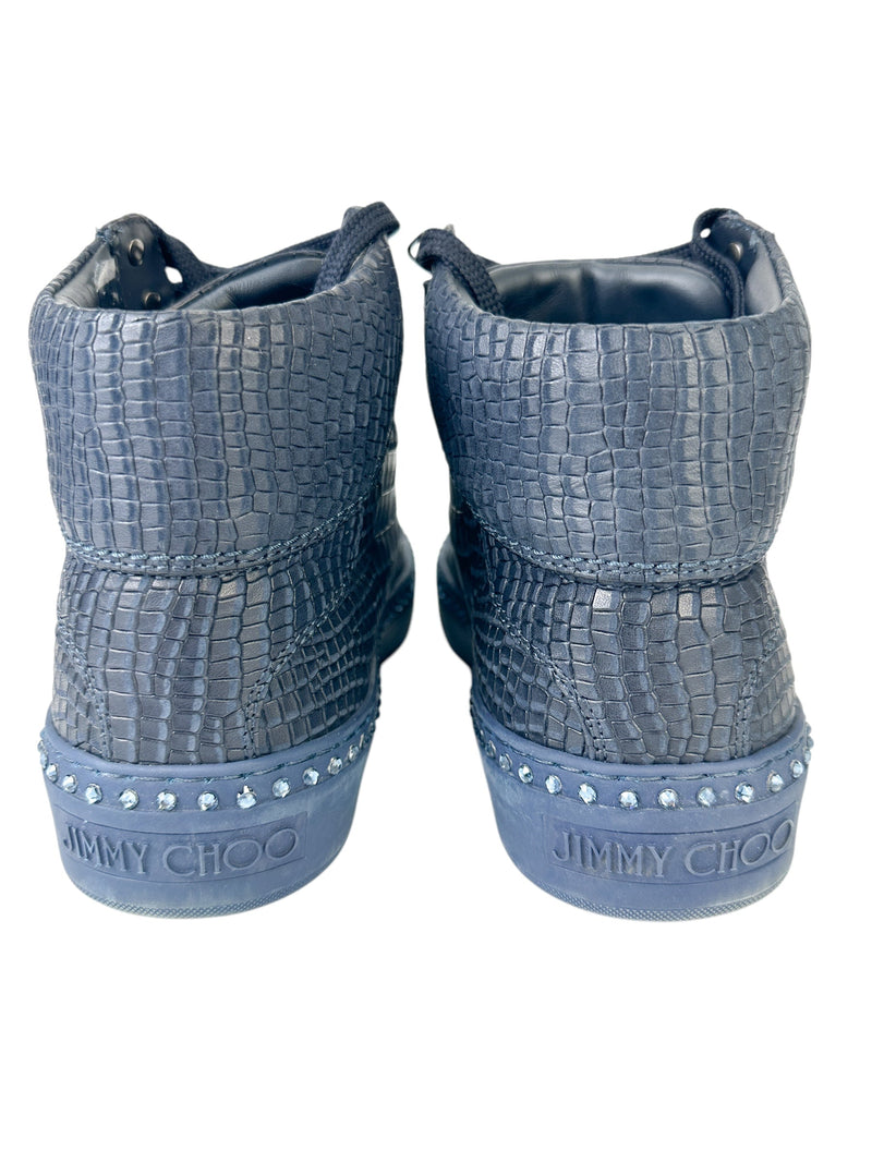 JImmy Choo Navy Argyle Ankle Boot Size 40 1/2 (Full Set)