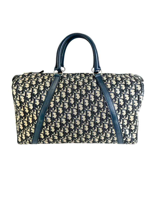 Christian Dior Navy Oblique Boston Bag 40