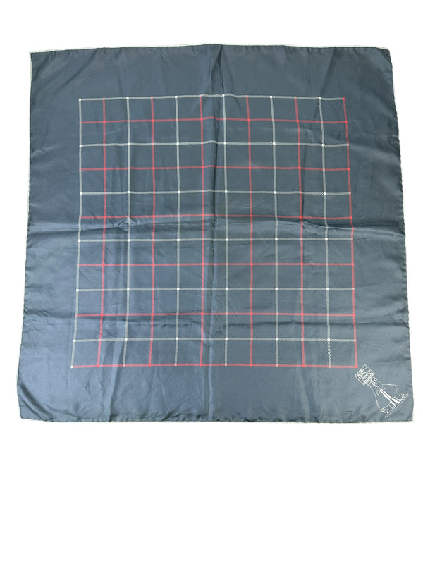 Burberry Navy Plaid Silk Scarf