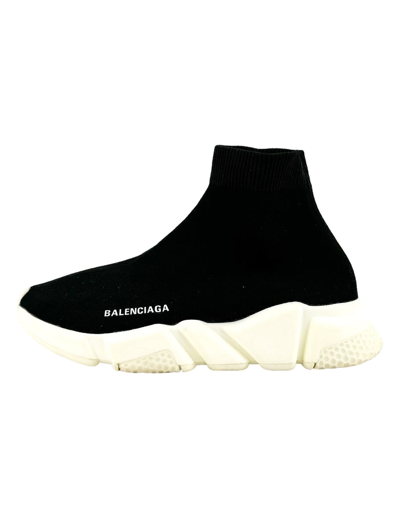 Balenciaga Black Speed LT High-Top Sneakers Size 8