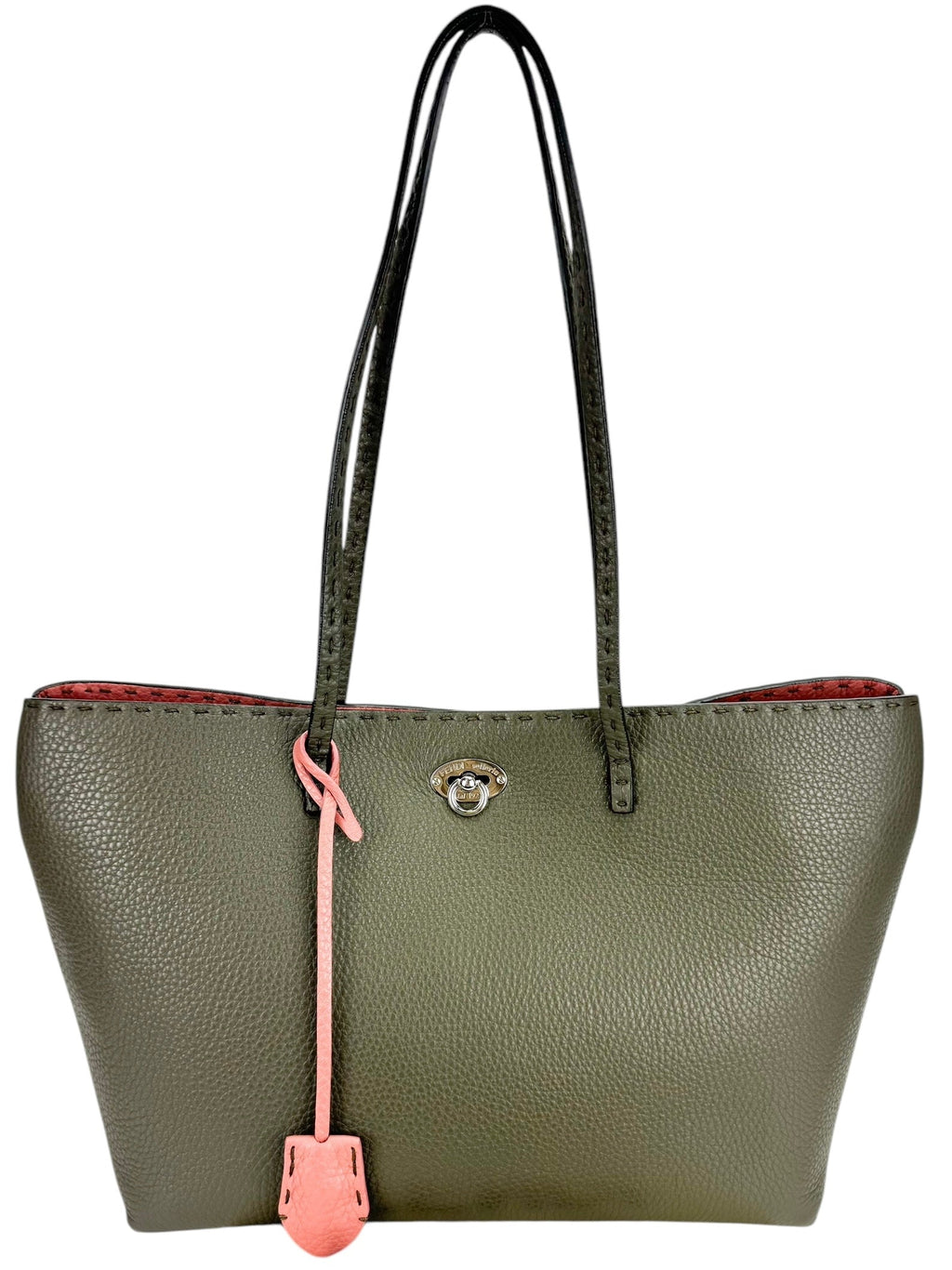 Fendi Grey Calfskin Selleria Carla Tote Small Season 2 Consign