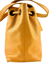 Chanel Vintage Mustard Caviar Timeless Drawstring Tote