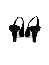 Fendi Black Ffreedom satin heels size 37