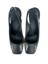 Fendi Black Ffreedom satin heels size 37