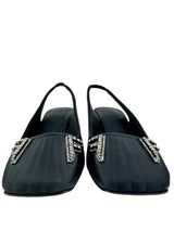 Fendi Black Ffreedom satin heels size 37