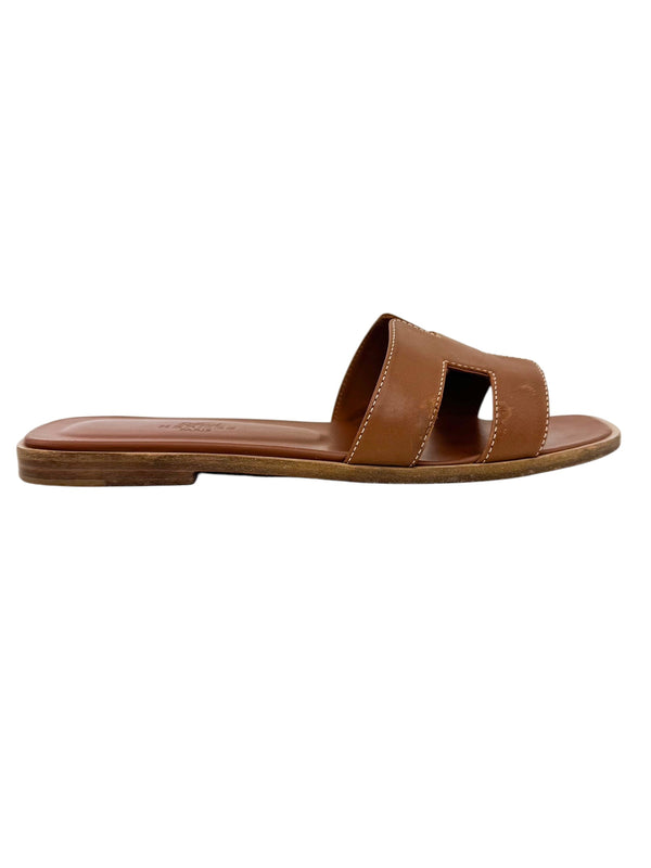 Hermes Gold Oran Sandals Size 36.5