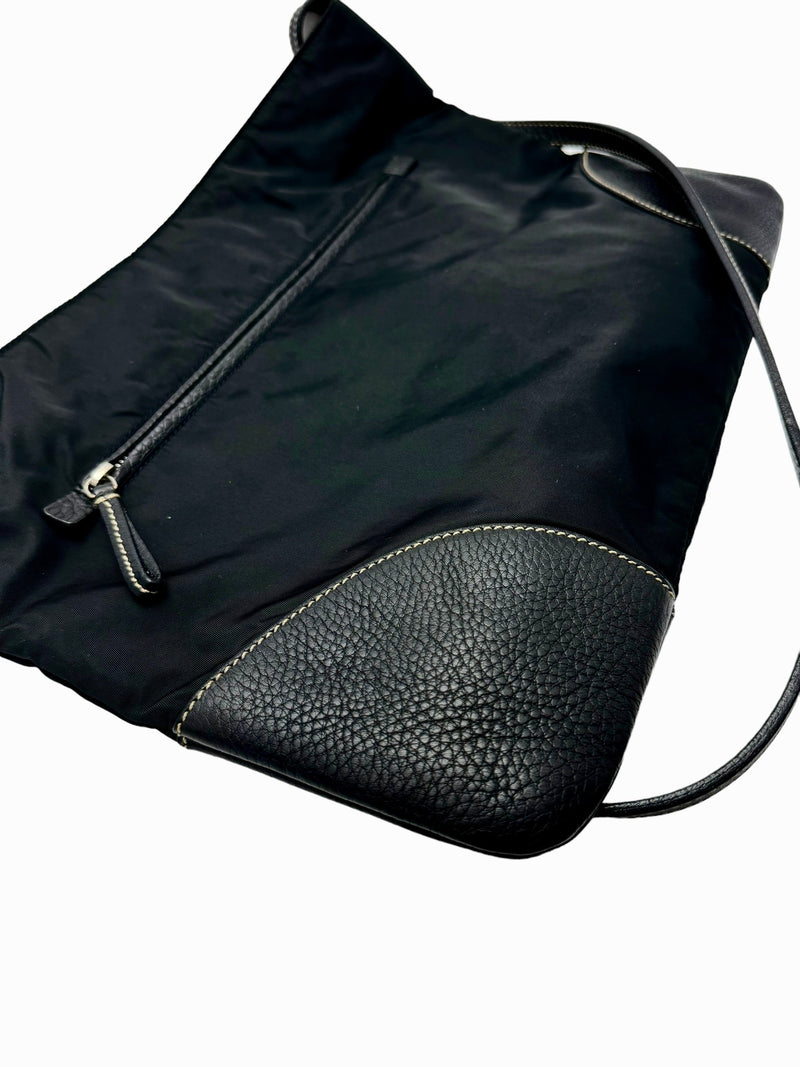 Prada Black Nylon and Leather Shoulder bag