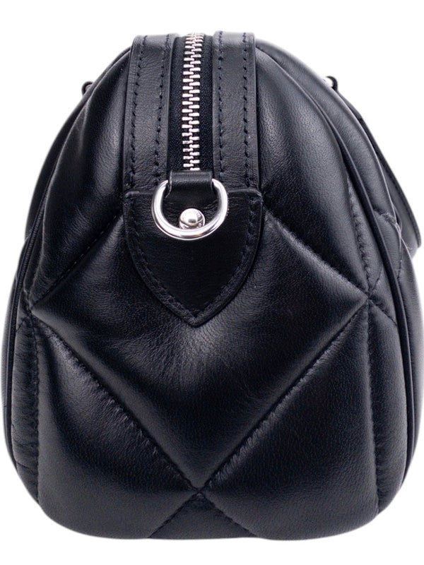 Coach Black Puffy Diamond Quilted Rowan Satchel Bag