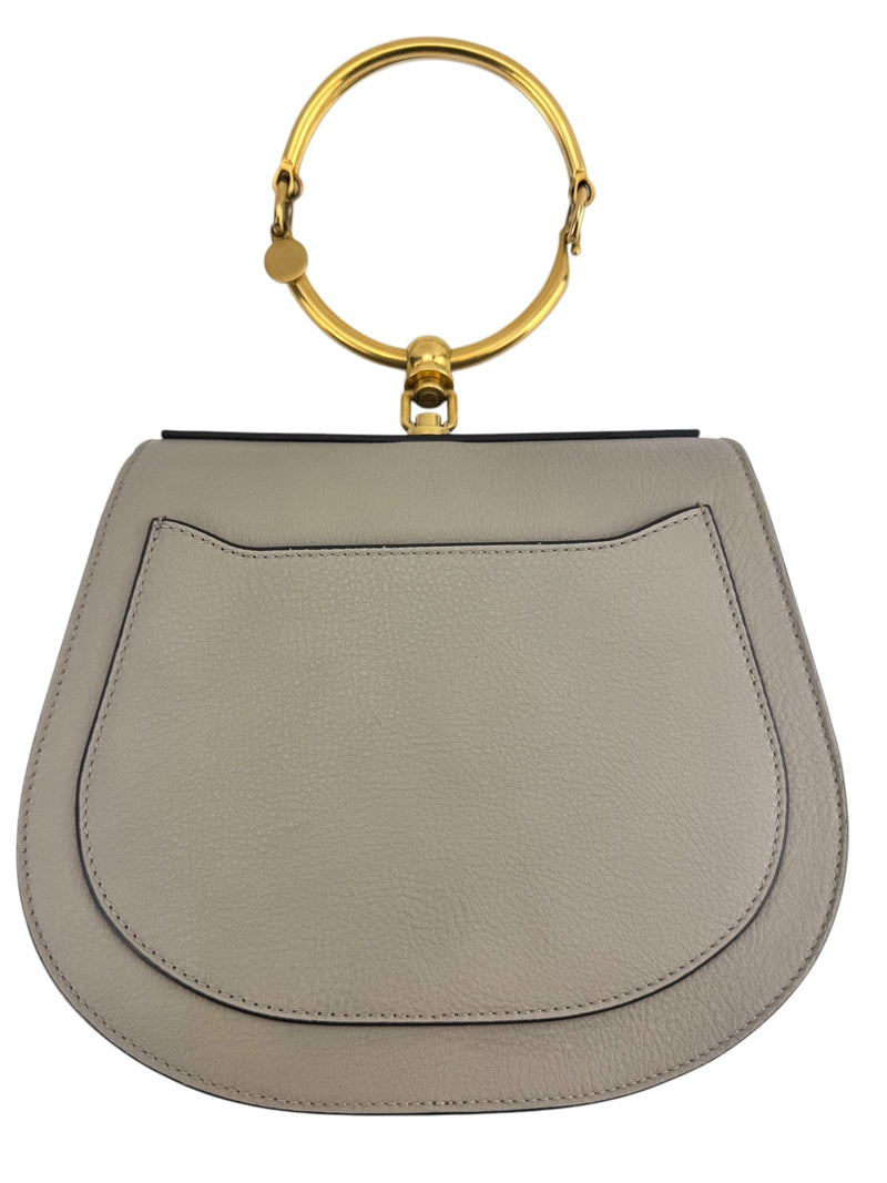 Chloe Grey Calfskin Suede Nile Bracelet Bag Medium