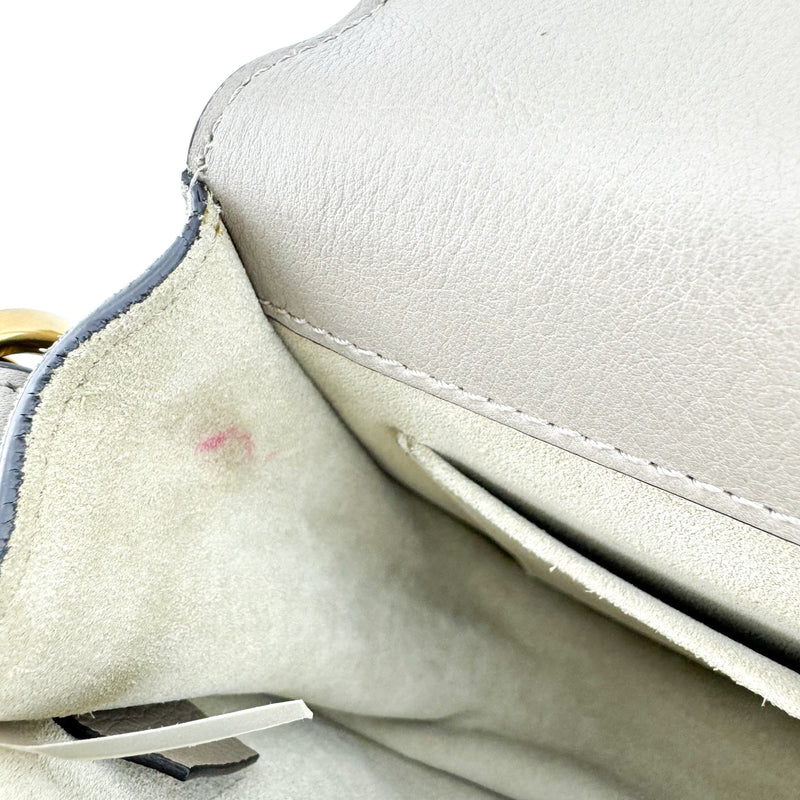 Chloe Grey Calfskin Suede Nile Bracelet Bag Medium