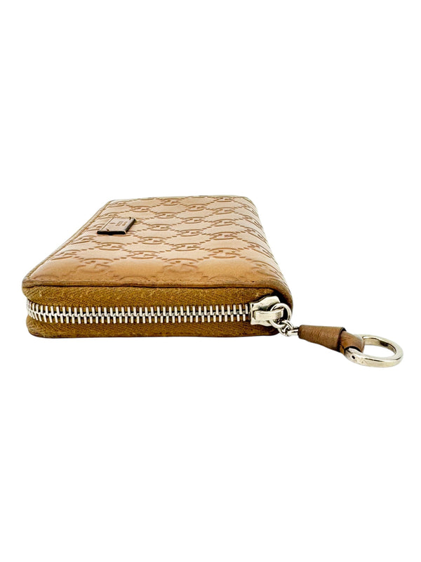 Gucci Guccissima Brown zip around wallet