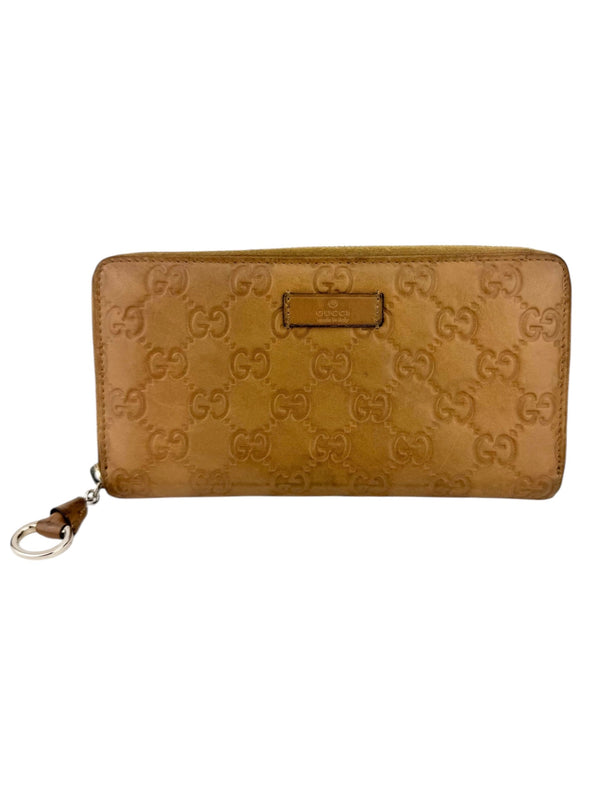 Gucci Guccissima Brown zip around wallet