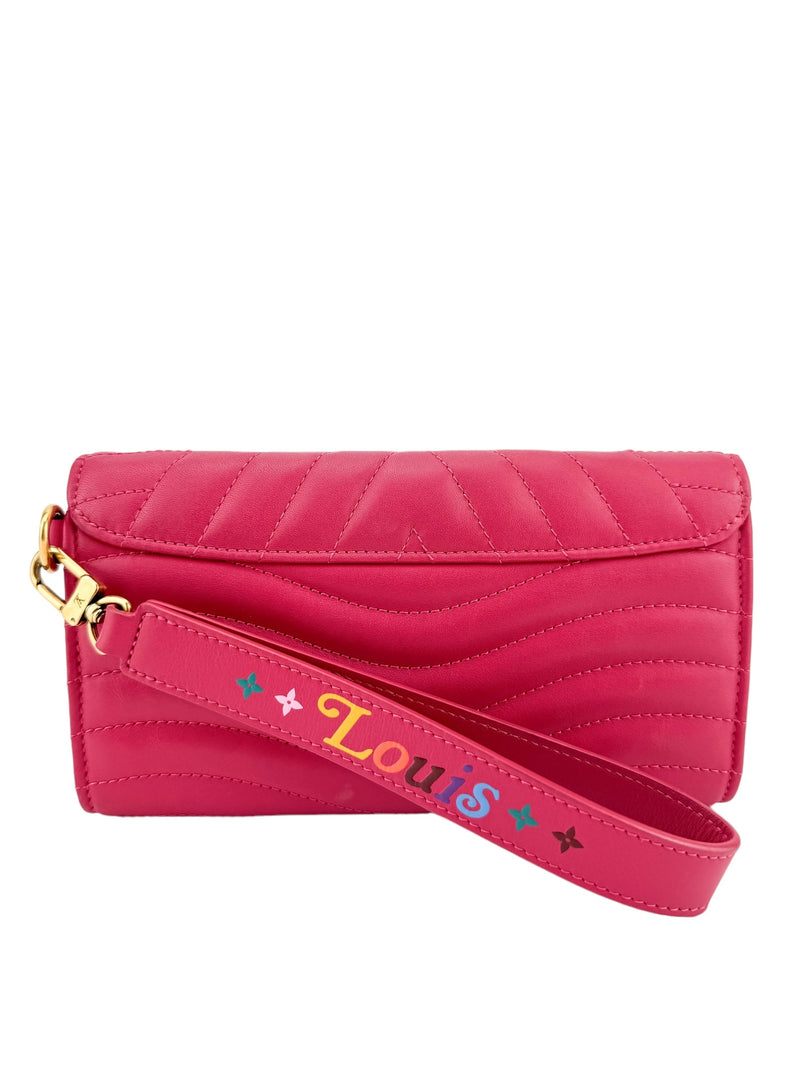 Louis Vuitton Pink Calfskin New Wave Long Wallet