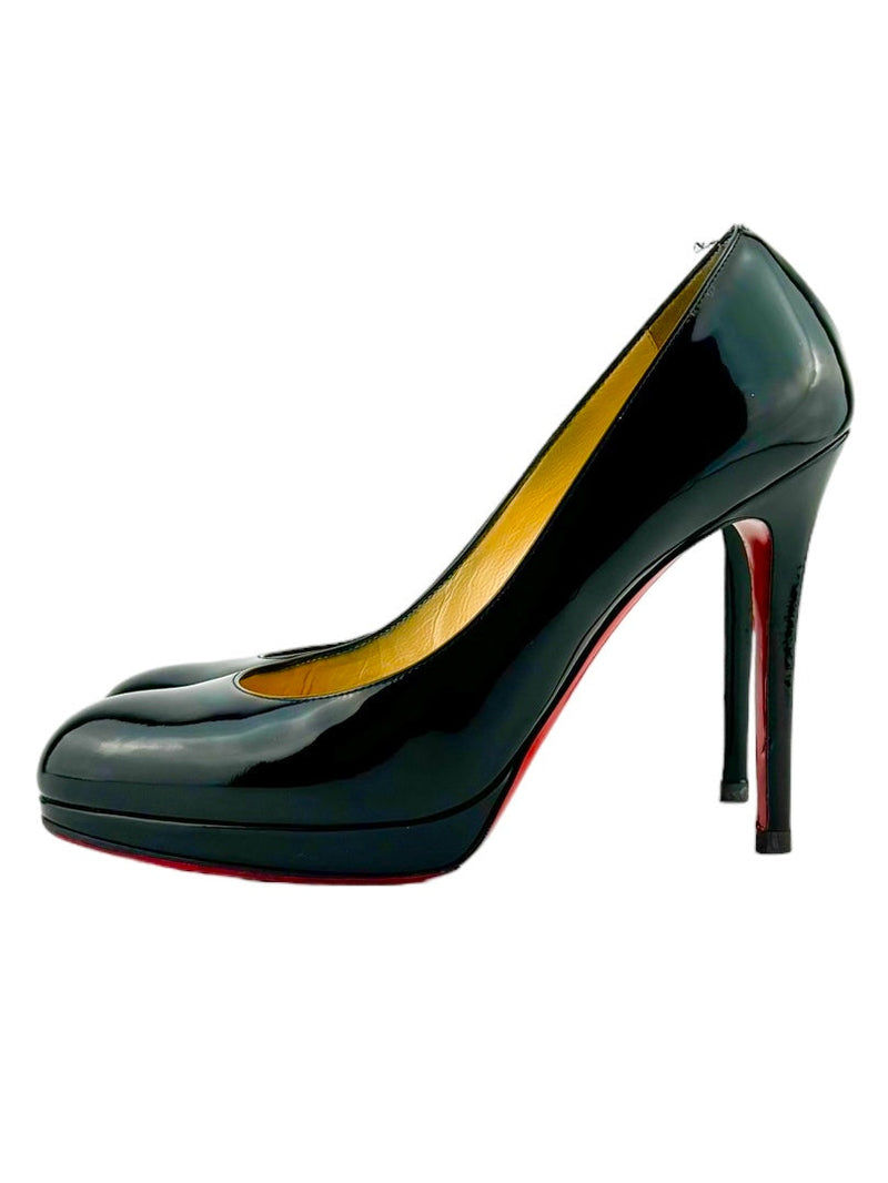 Christian Louboutin Black Patent Simple Pumps