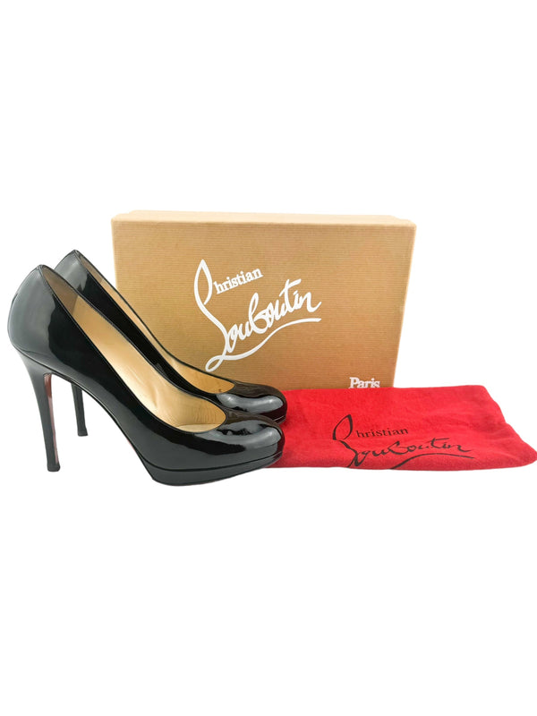 Christian Louboutin Black Patent Simple Pumps Size 38