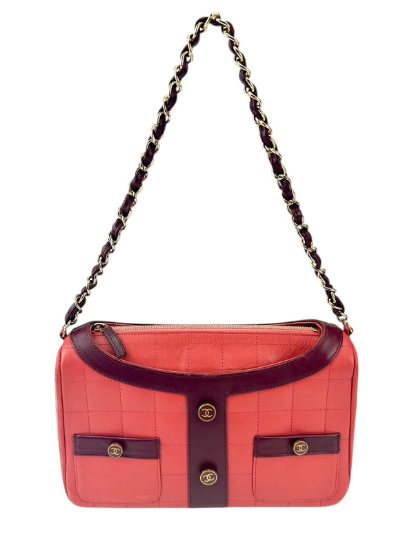 Chanel Pink Calfskin Quilted Small Girl Shoulder Bag