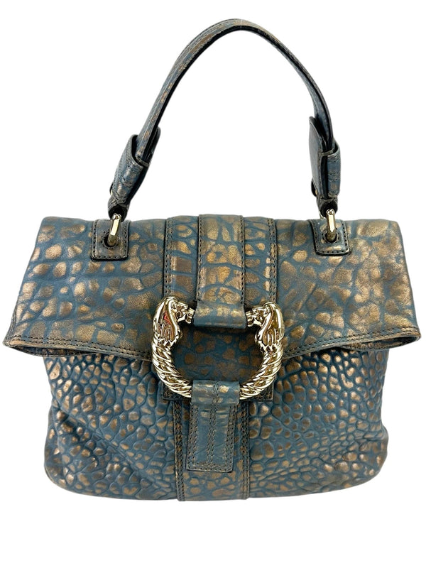 Bvlgari Blue and Gold Blue Leoni Handbag